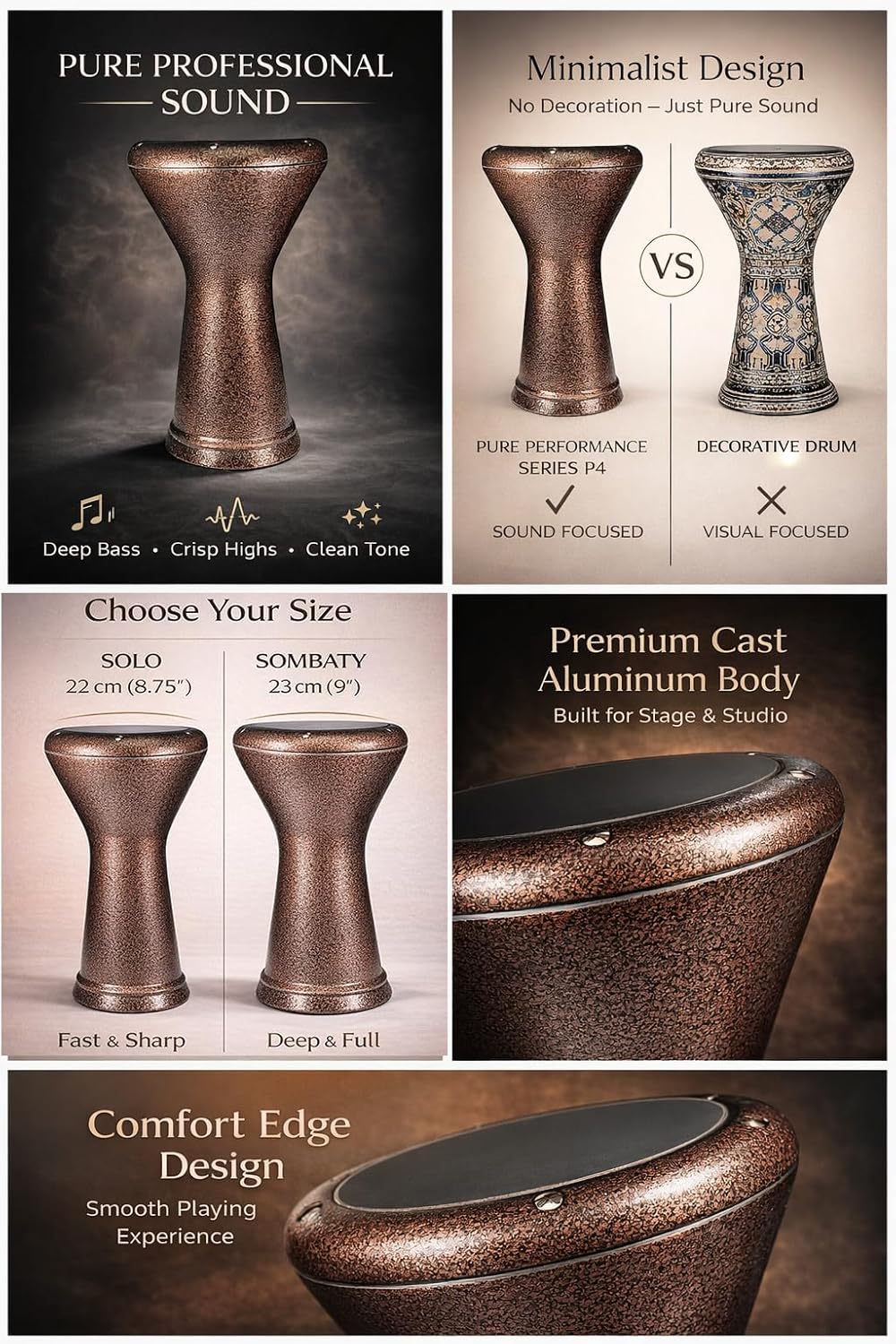 Darbuka egipcia profesional - Serie Pure Performance P4