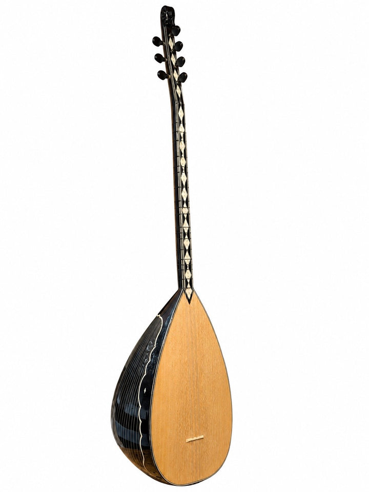Ahmet Kaya Tribute Kurzhals-Baglama Saz KAYA-4 mit schwarzen Walnuss-Zargen von Sala