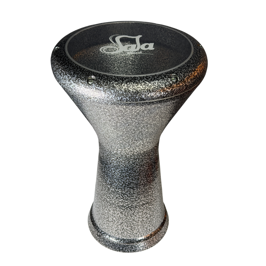 Darbuka egipcia Sala P3 serie Pure Performance con acabado plata metálico