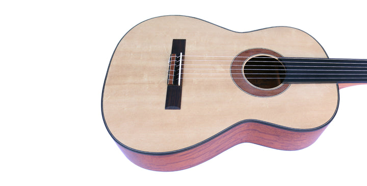 Handcrafted COP-404 fretless classical guitar, 10 cm body depth and spruce face