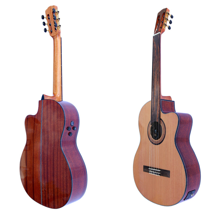Professional fretless classical guitar CP-4 with built-in equalizer for microtonal music
