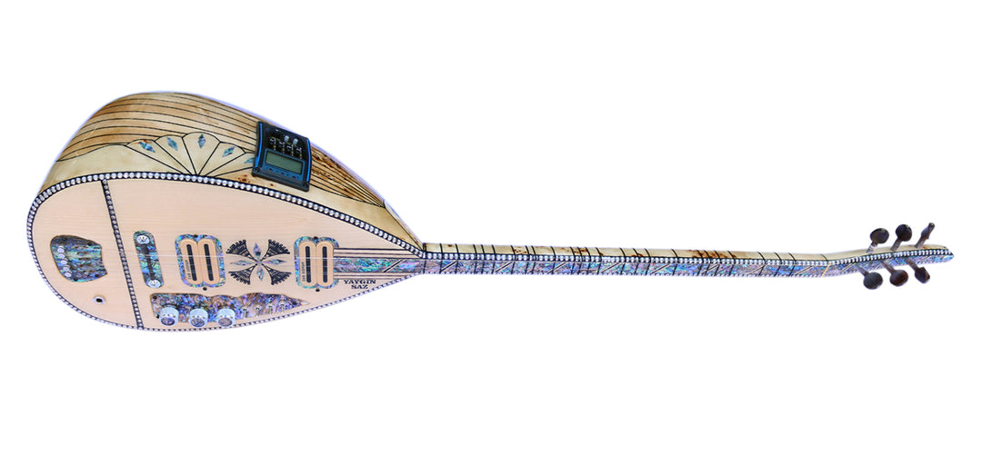 Baglama eléctrico profesional AYS-304 decorado con nácar por Ali Demir