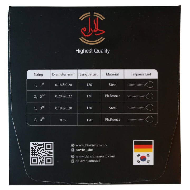 سیم سه‌تار پریمیوم NSS-204 نوین ست جایگزین ساز ایرانی