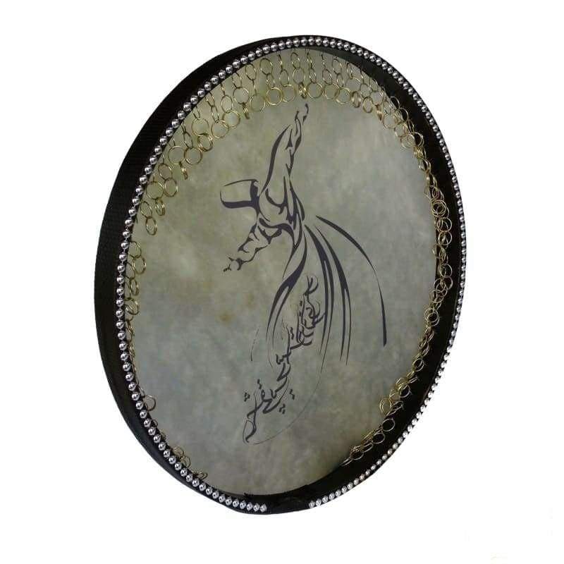 دف نقاشی Dest مدل NDR-205 با طرح رومی و کیف نرم طبل قاب ایرانی