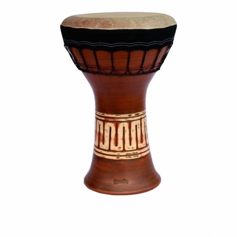 Darbouka solo professionnelle en argile céramique EP-004-A par Emin Percussion avec peau de chèvre